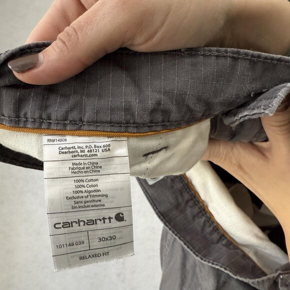 Carhartt Tappen Cargo Pants Mens 30x30 Gray Ripstop Relaxed Fit Force 101148 - Picture 13 of 15